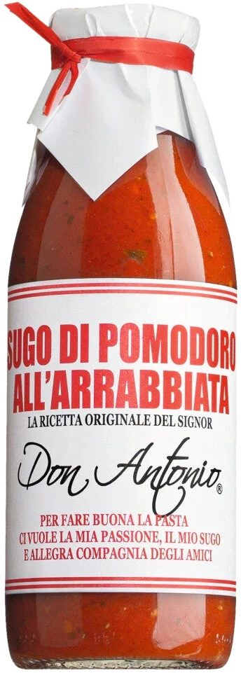 Glas Sugo all'arrabbiata mit Peperoncini aus den Abruzzen, scharfe italienische Tomatensauce