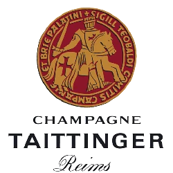 Taittinger-Logo des Champagnerhauses aus Reims, gegründet 1734.