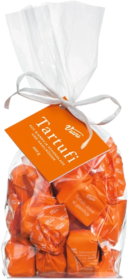 Beutel mit ca. 14 Gianduia-Schokoladentrüffeln aus dem Piemont, glutenfrei, Zimmertemperatur servieren