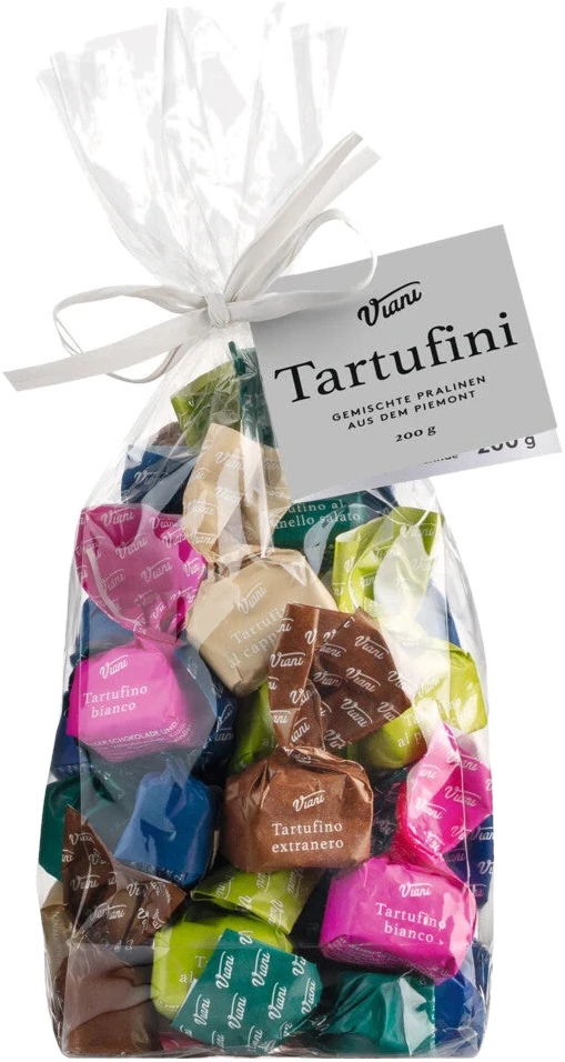 Beutel mit 28 bunten Mini-Trüffelpralinen in sechs Sorten – Tartufini dolci misti multicolori