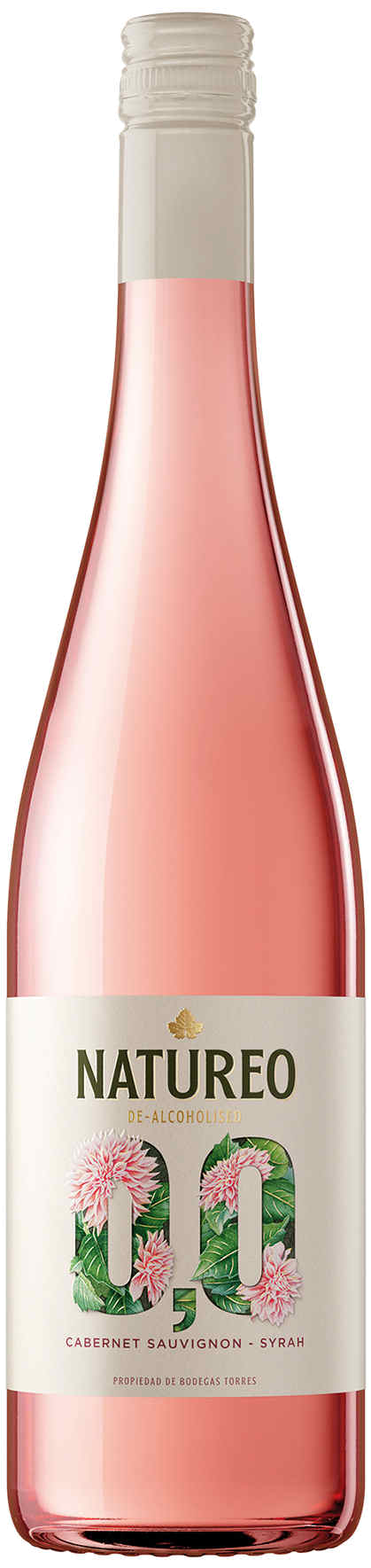 Torres Natureo Free Rosado alkoholfrei – rosafarbene Flasche mit kirschrotem, alkoholfreiem Roséwein