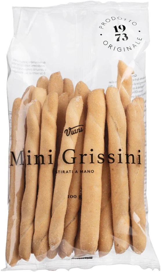 Viani Mini Grissini von Mario Fongo – kurze, rundliche Brotstangen aus dem Piemont im Beutel