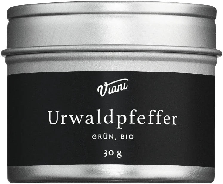 Grüne, ganze Bio-Urwaldpfefferbeeren von Antonio Viani Importe, schonend sonnengetrocknet