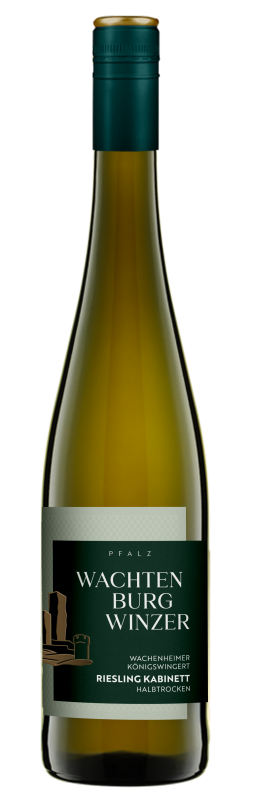 Wachtenburg Winzer Wachenheimer Königswingert Riesling Kabinett Semi-Dry – light-colored white wine bottle with label