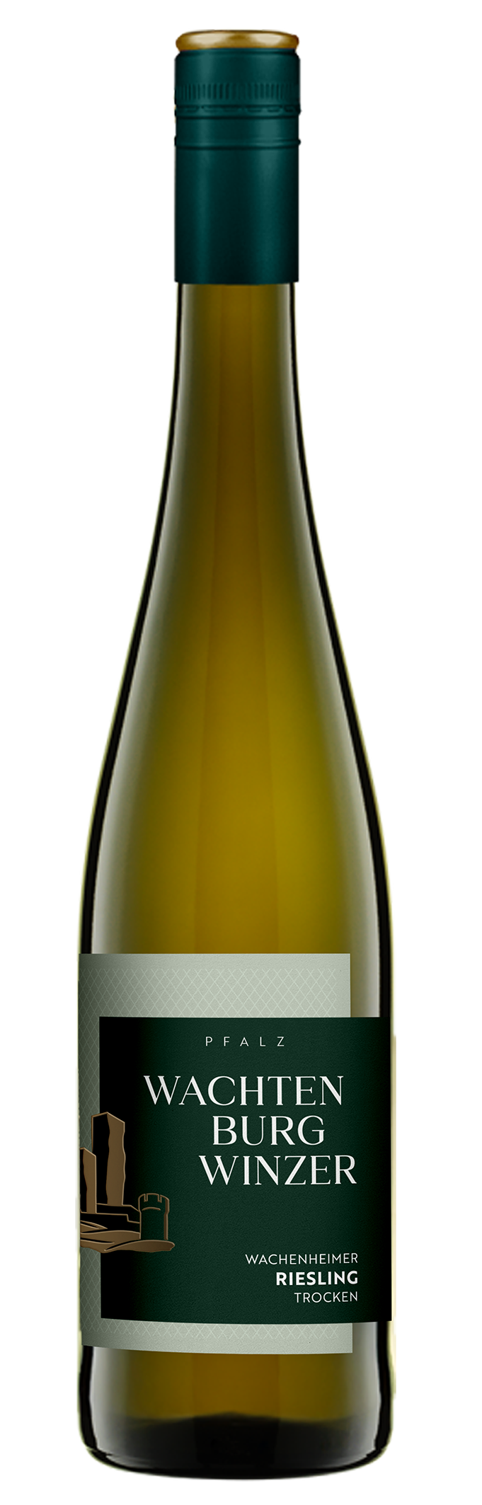 Weißweinflasche Wachenheimer Riesling trocken von Wachtenburg Winzer, Pfalz