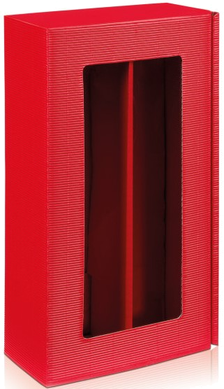 Geschenkkarton 2er Rot mit Sichtfenster